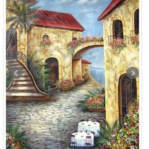 Hand painted hand signed huge oil painting